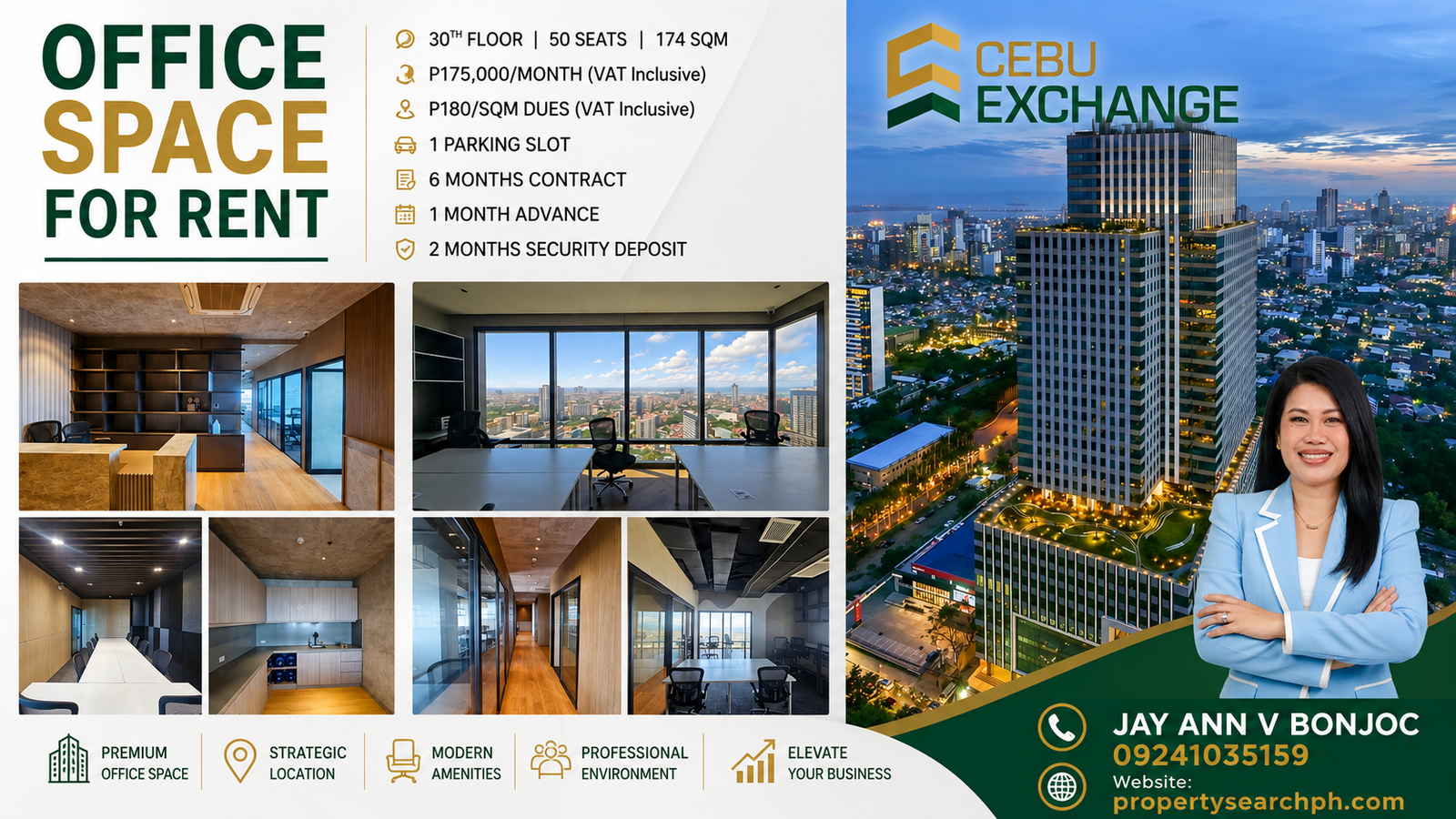 OFFICE SPACE FOR RENT AT CEBU EXCHANGE